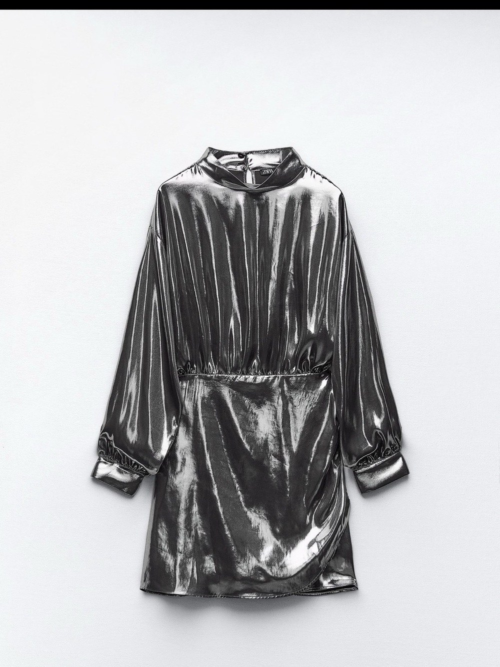 Zara Metallic Silver Mini Dress